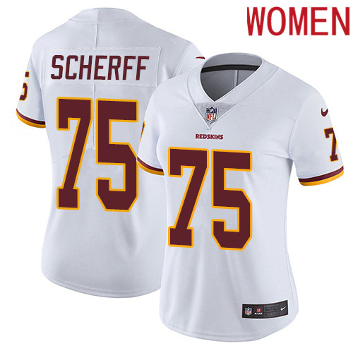 2019 Women Washington Redskins 75 Scherff white Nike Vapor Untouchable Limited NFL Jersey